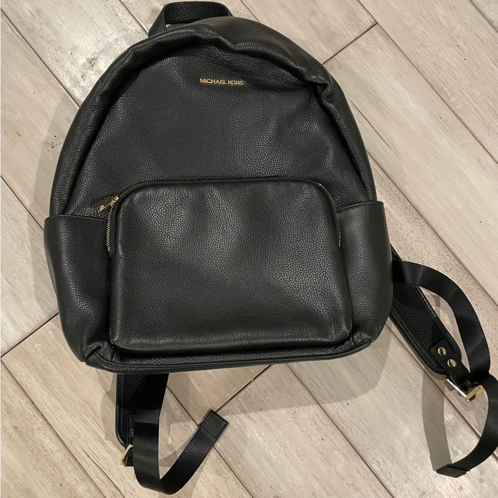 Michael Kors Pebbled Black Backpack